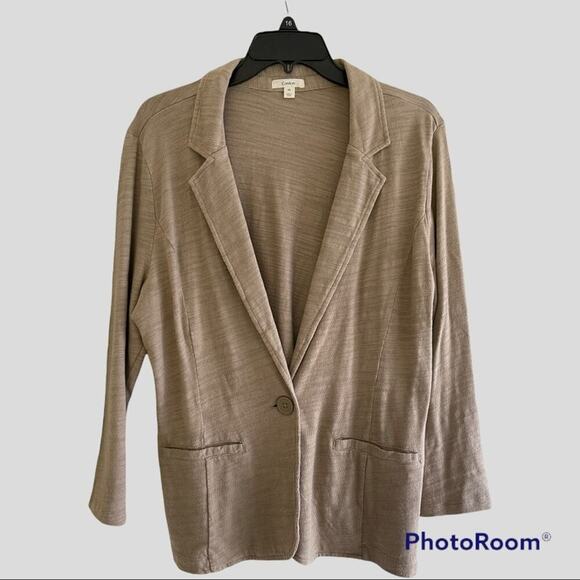 Calson tan cotton blazer - Picture 1 of 5